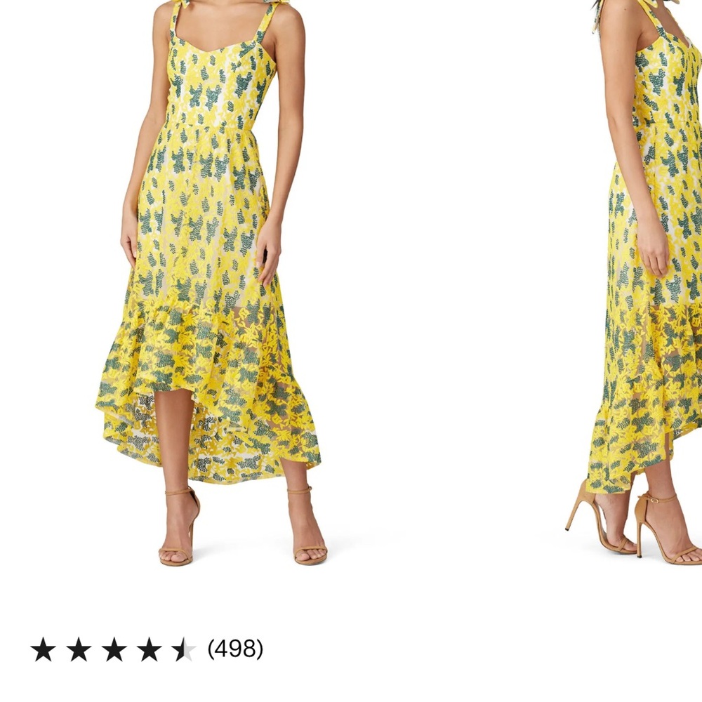Dress the Population Yellow Floral High-Low Sundress